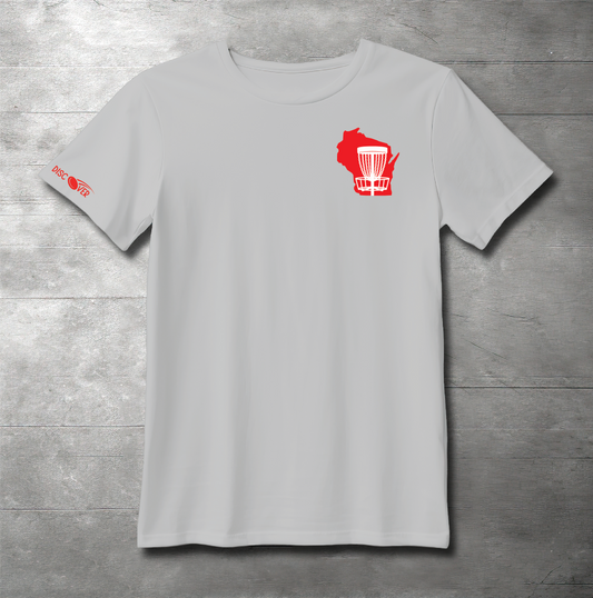 Wisconsin State Basket Disc Golf T-shirt